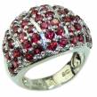 Red Beauty authentic Garnet  .925 Sterling Silver Large handcrafted Ring size 7 3/4
