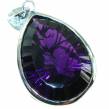55.5 carat Trillion Cut  Perfect  Amethyst  .925 Sterling Silver handcrafted Pendant