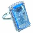 18.8 carat Swiss Blue Topaz  .925 Sterling Silver handmade Ring size 7 1/4