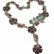 Blooming Garden authentic Multi - gems   .925  Sterling Silver handcrafted  necklace