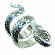 Large Boa Snake   .925 Sterling Silver handcrafted  Statement Ring size 8