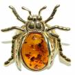 Authentic   Baltic Amber 14K Gold over  .925 Sterling Silver handcrafted  ring; s. 7