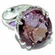 Huge 25.5 carat authentic  Ametrine  .925 Sterling Silver handcrafted Ring s. 8