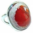 Natural  Mexican Fire Opal  .925 Sterling Silver handmade ring size 9