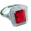 Passionate  Love  Red Topaz .925 Sterling Silver Eternity Ring size 6 1/4