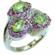 Authentic   Peridot  .925 Sterling Silver Ring size 8 1/2