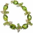 Green Royalty  Green Topaz   .925 Sterling Silver handcrafted Bracelet