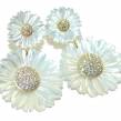 White Flowers Blister Pearl  14K Gold over .925 Sterling Silver handcrafted Earrings