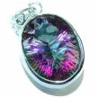 12.5 carat oval cut Mystic Topaz .925   Sterling Silver handcrafted  Pendant