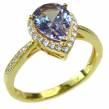 Magic Perfection Alexandrite 14K Gold over  .925 Sterling Silver Ring size 8 1/4