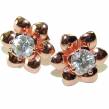 Posh  White Flowers   14K Rose Gold over .925 Sterling Silver handcrafted Earrings