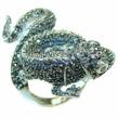 Silver Iguana  .925 Sterling Silver handcrafted  Statement Ring size 8