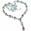 Infinity authentic Brazilian  Tourmaline  .925  Sterling Silver handcrafted  necklace