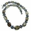 Outstanding  Smoky Topaz Sapphire .925 Sterling Silver handcrafted Statement necklace
