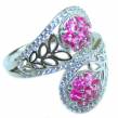 Pink Brazilian Tourmaline .925   Sterling Silver Perfectly handcrafted Ring s. 9 1/4
