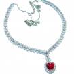 Timeless Treasure Red Topaz  .925 Sterling Silver handcrafted  necklace