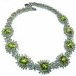 Incredible Beauty 105.8 grams authentic Green Topaz   .925  Sterling Silver handcrafted  necklace
