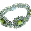Incredible Beauty  authentic Green Topaz .925 Sterling Silver handcrafted .925 Sterling Silver handmade  Bracelet
