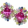 Princess Charm Pink Topaz   .925 Sterling Silver handcrafted Large earrings