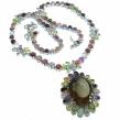 Outstanding carved Smoky Topaz .925 Sterling Silver handcrafted Statement necklace