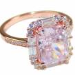 8.8 carat Pink Sapphire 14K Gold over .925 Sterling Silver handmade Ring size 7 1/4