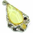 Splendid Faceted Baltic  Amber  .925 Amber Sterling Sterling Silver handcrafted Pendant