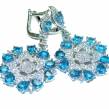 Exquisite London Blue Topaz  .925 Sterling Silver handcrafted  Earrings