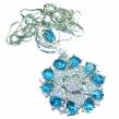 Exquisite London Blue Topaz .925 Sterling Silver 25 inches handcrafted Necklace