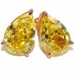 6.5  carat  Yellow Sapphire  .925 Sterling Silver handcrafted earrings