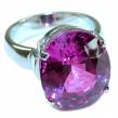 Real  Diva 22.5 carat  OVAL cut Pink Topaz  .925 Silver handcrafted  Cocktail Ring s. 8 1/4