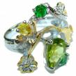 Incredible Beauty  authentic Peridot  .925   Sterling Silver Perfectly handcrafted Ring s.  8 1/4