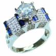 White Topaz Sapphire  .925 Sterling Silver brilliantly handcrafted ring s. 7