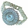 Precious White Topaz   .925 Sterling Silver handmade   Bracelet Watch