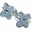 Precious Butterflies authentic White Topaz  .925 Sterling Silver Earrings