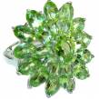 Incredible Beauty  authentic Peridot  .925   Sterling Silver Perfectly handcrafted Ring s. 5 3/4