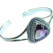 Real Treasure Genuine   Amethyst .925 Sterling Silver handcrafted Bracelet / Cuff