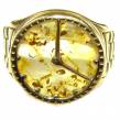It's 4 O'Clock Somewhere  Watch Authentic Baltic Amber .925 Sterling Silver handcrafted ring; s. 6 1/4