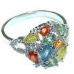 Tropical Beauty 7.5 Sapphire .925 Sterling Silver Handcrafted  Ring size 7