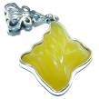 Prehistoric  authentic Baltic Amber  .925 Sterling Silver handcrafted pendant