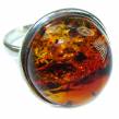 Authentic   Baltic Amber .925 Sterling Silver handcrafted  ring; s. 7 3/4