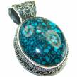 Natural  Turquoise  .925 Sterling Silver handmade  pendant