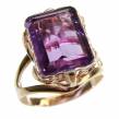 Spectacular 8.5 carat Amethyst 18K Gold over  .925 Sterling Silver Handcrafted  Ring size 7 1/4