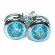 Aqua Swiss Blue Topaz .925 Sterling Silver earrings