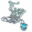 16 inches Aqua Swiss Blue Topaz.925 Sterling Silver  necklace
