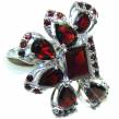 Red Beauty authentic Garnet  .925 Sterling Silver Large handcrafted Ring size 9