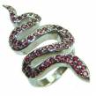 Red Snake authentic Ruby   .925 Sterling Silver Large handcrafted Ring size 7