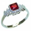 Timeless Treasure Red Topaz  .925 Sterling Silver  ring s. 8 1/4