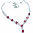 Timeless Treasure Red Topaz  .925 Sterling Silver handcrafted  necklace