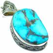 35.5 grams Natural  Turquoise  .925 Sterling Silver handmade  pendant