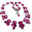Mesmerizing 149.5 grams Huge Electric Pink Topaz  .925 Sterling Silver handcrafted necklace